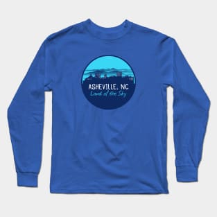 Asheville Cityscape - Land of the Sky - BlueG 07 Long Sleeve T-Shirt